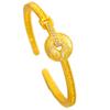 Puzuo Loja de Ouro Mesmo Estilo Ouro Areia Diamante Bracelete Fivela Futai Ankang Ping An Nova Chinesa Bracelete Aberta Alto Senso Mulheres