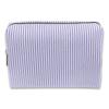 Bolsa de Cosméticos Rayada de Moda Europea y Americana para Mujer, Neceser Portátil Impermeable, Bolsa de Almacenamiento para Cosméticos de Seersucker Suave y Ligera