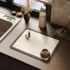 Alfombrilla de Drenaje para Cocina de Gama Alta Estilo Americano, Alfombrilla Protectora para Encimera, Alfombrilla Absorbente de Tierra de Diatomeas, Alfombrilla Aislante de Calor, Salvamanteles, Alfombrilla para Cafetera