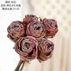 Flores de Rosa Artificiales con Bordes Quemados, Flores Falsas, Plantas Verdes al por Mayor, Manualidades para Decoración de Bodas, Estilo Ins Transfronterizo