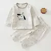 Roupa infantil Anyang, conjunto de bebê 100% algodão, conjunto de duas peças para outono e inverno, parte de cima e de baixo separadas para bebês e crianças pequenas, adequado para primavera, outono e inverno