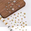 Acero Inoxidable Color Oro 18K Conservador del Color Separador de Bandeja de Flor Separador de Copo de Nieve Hecho a Mano DIY Pulsera de Cuentas Collar Accesorios de Joyería