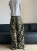 Pantalones casuales de trabajo con camuflaje retro americano para hombre, primavera y otoño, nuevos, holgados, con bolsillo grande, pierna recta, pierna ancha, combinables con todo.