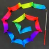 Cinta de Gimnasia Rítmica Rosa Degradado Adulto Niños Pequeños Cinta Flotante Cinta de Seda Accesorio de Performance Estudiantil