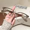 Gafas de media montura de seda dorada con veta de madera, gafas de montura negra para mujer, gafas profesionales para miopía con grado de protección contra la luz azul, montura para ojos para hombre