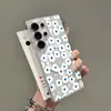 Bestseller transfronterizoFunda de teléfono magnética Magsafe con estampado floral blanco para Samsung S24 Ultra, funda a prueba de golpes