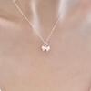 Collar con Colgante de Lazo Escarchado para Niñas, Fresco, Dulce, Simple y Femenino Cadena Clavicular Navideña para Mejores Amigas