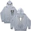 Sudadera casual estilo americano con capucha y cremallera larga para hombre, otoño e invierno, nueva para jóvenes, holgada, sencilla, con estampado de Spider-Man