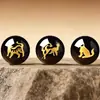 Pulseiras de Obsidiana Prateada Fornecidas de Fábrica para o Ano do Cavalo de 2026, Ano de Nascimento do Zodíaco, Pulseiras de Cristal de Harmonia Tripla e Afinidade Tripla Atacado