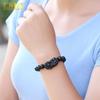 Pulseira Coragem de Obsidiana Natural Moda Masculina e Feminina Contas de Cristal Olho Arco-Íris Pulseira de Círculo Único fornecimento direto para atacado