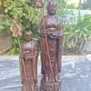 Figura tallada de Madera de Aloes Vietnamita de Ksitigarbha y Tang Sanzang, una Pieza de Artesanía de Madera Maciza para Altar Doméstico de Adoración