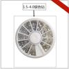 Venta al por mayor de joyas para uñas, brocas planas para uñas, brocas acrílicas redondas en caja de 2,0 mm, brocas redondas, brocas satélite AB