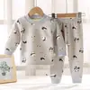 Conjunto de Ropa Interior Térmica de Seda de Leche con Forro Polar Otoño/Invierno 2026 para Niños y Niñas, Ropa para el Hogar, Ropa Interior Térmica Engrosada