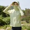 Roupa com Proteção Solar Destacável para Mulheres, Jaqueta com Proteção Solar e Capuz, Estilo Regular com Ombro Caído 2026, Respirável, Proteção UV, Tecido Original de Verão
