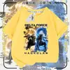 Ropa de Manga Corta para Niños Temática Delta Force Lobo Rojo Corrosión Oro Rosa 2026 Nueva Camiseta Holgada de Verano Moderna