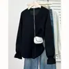 Camiseta Casual Elegante de Manga Acampanada con Corte y Cuello Redondo para Mujer Talla Grande Nueva de Primavera para Mujer Talla Grande 9474