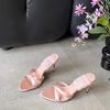 Tacones Altos de Correa de Encaje Estilo Sexy con Punta para Mujer en Verano, Chanclas de Aspecto Alto, Pies que No se Cansan, Sandalias de Playa para Vacaciones