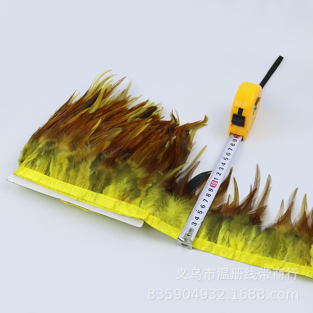 2 yellow rooster saddle feathe