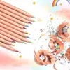 Lápis Arco-Íris Sete Cores Lápis Multicolorido de Uma Passada Caneta Arco-Íris Cores Degradê Cores Misturadas Lápis de Cor Lápis de Desenho Infantil Desenho à Mão