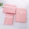Caixa de Presente com Fita de Laço Clássica de Cor Sólida Caixa de Embalagem de Papel Kraft para Cosméticos Perfume Boneca Presente de Aniversário