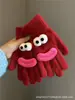 Estilo Ins Dibujo Animado Coreano Estrella de Natillas Terciopelo Coral Guantes Cálidos Estudiante Invierno Exterior Ciclismo Guantes de Cinco Dedos
