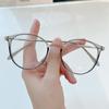 2023 Novo Estilo Coreano Armação de Óculos para Chá Gelado Ultraleve Tendência Feminina Lisa Anti-Luz Azul Unha de Arroz Lentes Planas Mesmo Estilo de Celebridade da Internet