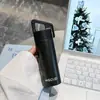 Taza Térmica Portátil de Acero Inoxidable de Alta Calidad en Color Sólido, Taza de Bebir Portátil Creativa para Exteriores con Bolsa Colgante, Conserva el Calor y el Frío
