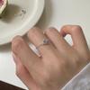 Anillo Desplegable con Cadena de Colores de Caramelo Arcoíris para Mujer, Diseño de Corazón Geométrico de Alta Gama, Nuevo Anillo Ajustable para Dedo Índice