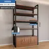 Estantería de pie, armario de almacenamiento todo en uno montado en la pared para uso doméstico, estantería de acero y madera para sala de estar, librero simple