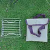 Parrilla de Barbacoa de Acero Inoxidable para Exteriores con Bolsa Mini Estufa Plegable Soporte Red de Horneado Tira Rayada Juego Estante para Ollas Soporte para Bandeja de Horneado