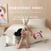 Almohada larga de gasa de doble capa 100% algodón que se ajusta a las piernas, cojín lindo de dibujos animados de algodón puro, almohada para dormir de lado con soporte lumbar, almohada larga con soporte lumbar
