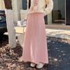 Falda Elegante de Punto con Cordones de Cintura Alta para Mujer en Otoño e Invierno Nueva Falda A-Line Holgada Casual Drapeada con Dobladillo Grande Falda Paraguas