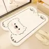 Alfombra de Piso de Animales de Dibujos Animados Imitación Cachemir para Baño Absorbente de Agua Antideslizante Felpudo Resistente a Manchas para Baño Alfombra de Fácil Cuidado