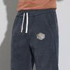 Calça de veludo cotelê masculina para homens de meia-idade, primavera e outono, cintura elástica, tubo reto, folgada, calça casual, outono e inverno, calça masculina de veludo cotelê