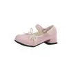 Zapatos de piel suaves para niñas estilo princesa, modelos de primavera y otoño, zapatos individuales Lolita para niños con lazo, zapatos de tacón alto para actuaciones para estudiantes de primaria