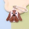Llavero de coche con borla de cuerda de cuero PU de Bulldog exclusivo transfronterizo, lindo colgante de cachorro para bolso, venta al por mayor de fábrica