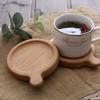 Posavasos de madera estilo japonés nogal negro madera maciza redondo haya soporte para taza salvamanteles aislado logotipo con letras