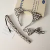 Halloween Animal conjunto de tres piezas para niños diadema con pinza Tigre Negro Leopardo Leopardo diadema de felpa al por mayor