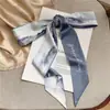 Estilo coreano Lenço de seda preta Faixa de cabelo Pequeno Longo Fino Cetim Headwear Nicho Ribbon Houndstooth Flor Acessórios para o cabelo