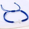 Pulsera tejida roja hecha a mano popular de Amazon para hombres y mujeres, pulsera de pareja con cruz de acero inoxidable transfronteriza europea y americana