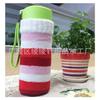 Conjunto de canecas térmicas de tricô conjunto de canecas torcidas de desenho animado caneca de barriga grande para milk tea copo de vidro de lã anti-queimadura copo de chá conjunto de copos de água de desenho animado