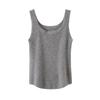 Suéter ajustado de cachemira con cuello redondo interior, nuevo estilo, a la moda, combinable con todo, para mujer, chaleco de punto sin mangas