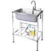 Fregadero Grande de un Seno y Doble Seno para Verduras y Lavavajillas Cocina Acero Inoxidable 304 Espesor con Paquete de Soporte
