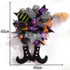 Nueva Guirnalda de Halloween escoba sombrero de mago sombrero de bruja zapatos de bruja corona adornos festival de fantasmas adornos de terror fantasma