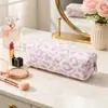 Bolsa de Maquillaje con Estampado de Leopardo Más Vendida Transfronteriza, Bolsa de Almacenamiento de Cosméticos Portátil de Gran Capacidad, Bolsa de Papelería de Nicho para Estudiantes, Estuche