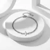 Pulsera Versátil de Acero Inoxidable con Cruz para Pareja, Moda Minimalista Europea y Americana Transfronteriza, con un Toque Sencillo y de Alta Gama, Accesorios Dorados