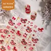 Ano Novo Céu Ano do Cavalo Fofo Embossado 3D Adesivos para Unhas Impermeável Cavalo de Balanço Decoração de Unhas