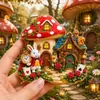Ímãs de Geladeira de Resina 3D Cena em Miniatura 3D Casa de Gato Padaria Café Decoração Criativa para Casa Adesivos Magnéticos