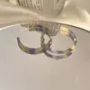 Pendientes de Aro Grandes Minimalistas para Mujer, Diseño Único, Pendientes Dopamina con Estilo, Estilo Europeo y Americano, Aros de Oreja Coloridos de Verano
