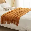 Manta de cabeceira para hospedagem, estilo nórdico, adequada para hotéis, escritórios, uso para cochilo, manta de ar condicionado, manta de sofá de camping, manta decorativa
